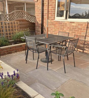 autumn sandstone paving